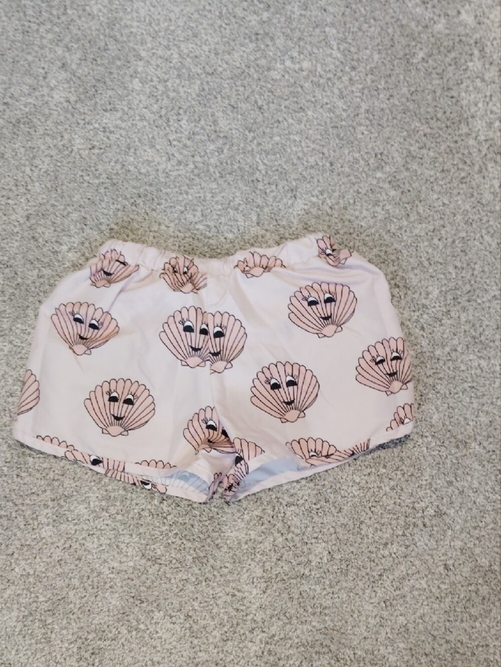 Girls' Pink Shell-Print Swim Trunks with Drawstring - Picture 4 of 4
